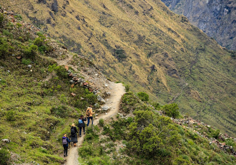 Trekking hacia el nevado Salkantay. Tour Nuevas Rutas Cusco.